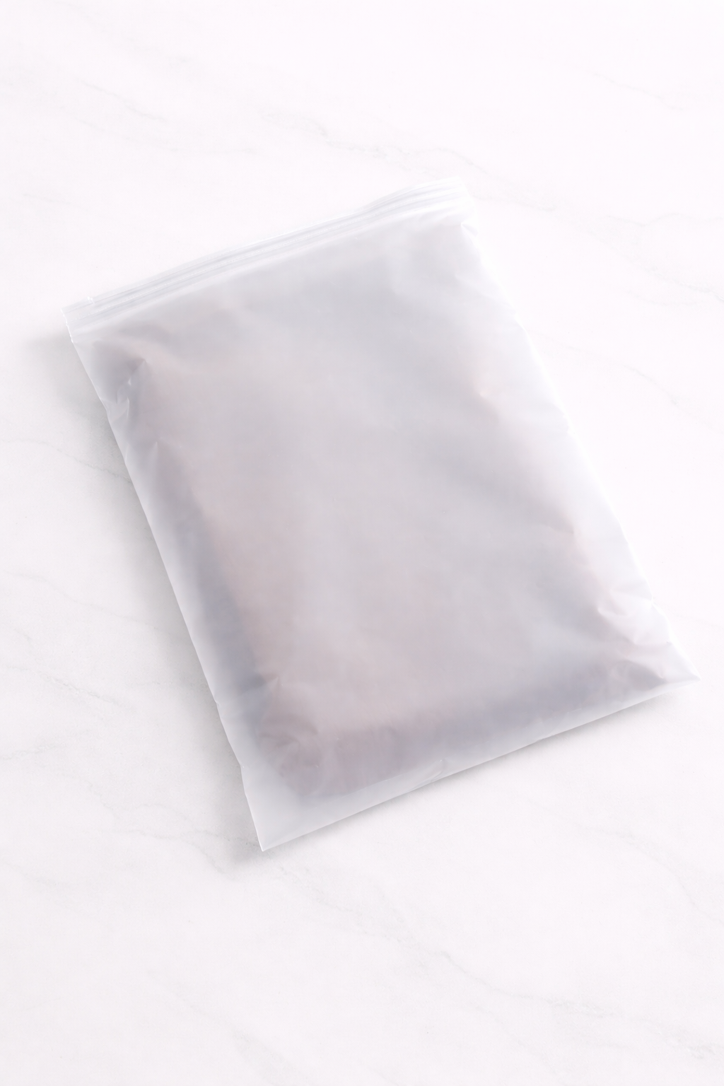 plain white zipper bag without branding clothing brand packaging before custom printing