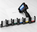 handheld inkjet printer for small business packaging UK with green, blue, yellow, red, white and black ink catridges